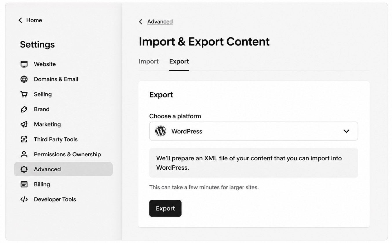 How to Export a Squarespace Site to WordPress
