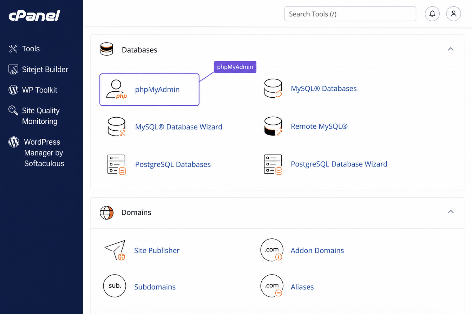 Accessing phpMyAdmin Through cPanel