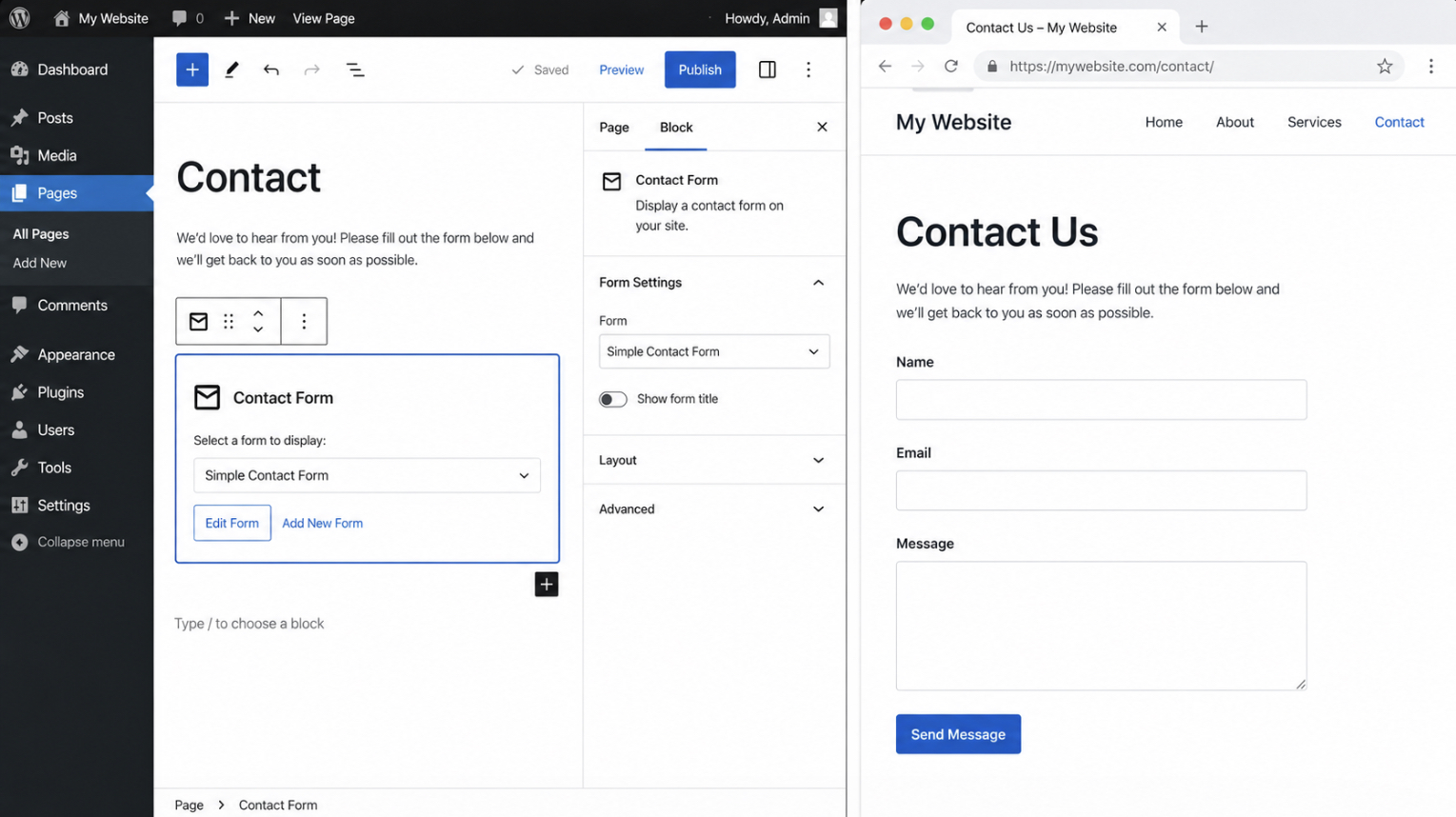 How to Add a Contact Form to a Contact Page