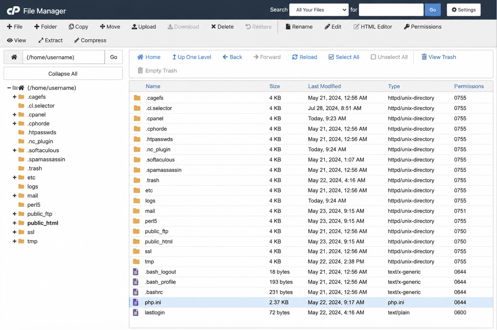 cPanel File Manager