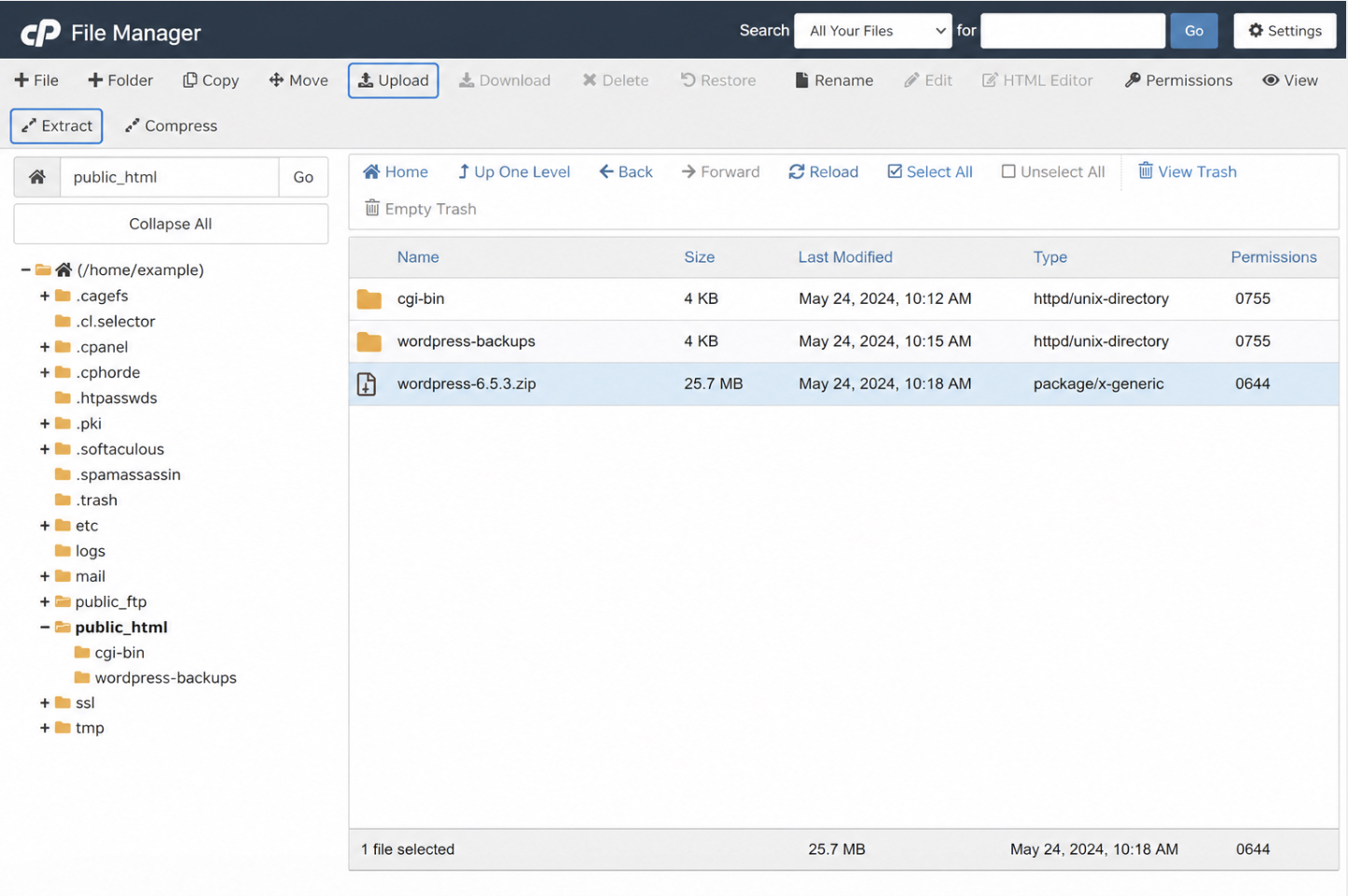 cPanel File Manager