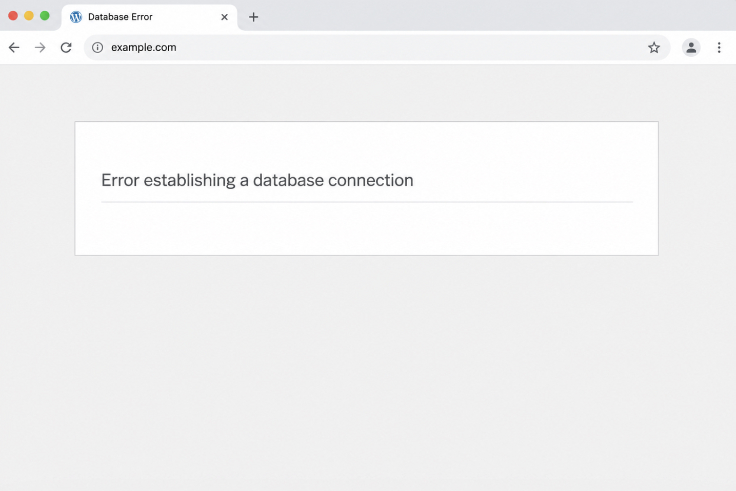 Error establishing a database connection