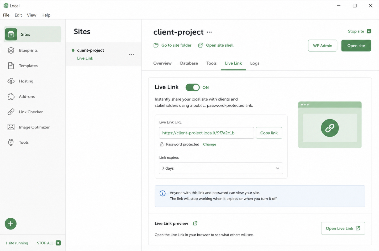 Live Links for Client Sharing