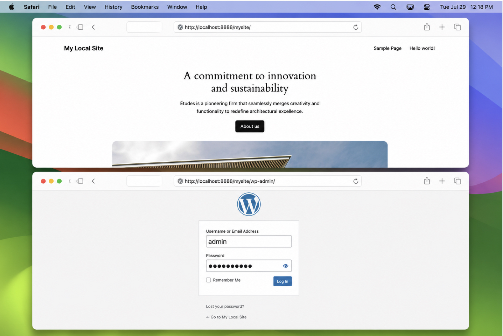 Local WordPress Site Address on a Mac
