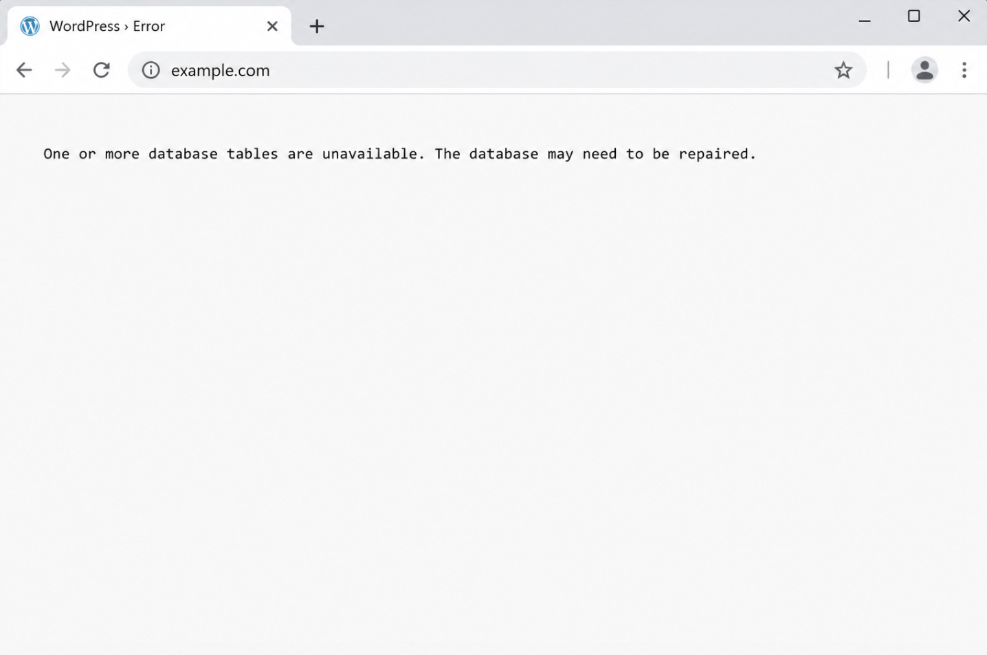One or more database tables are unavailable