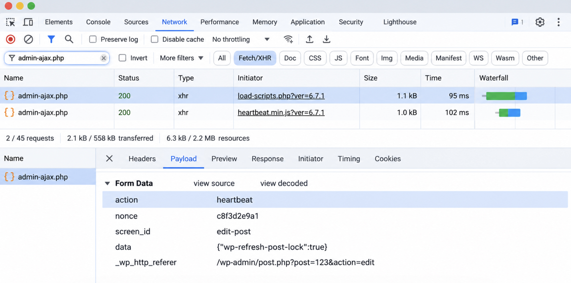 Chrome DevTools Network panel