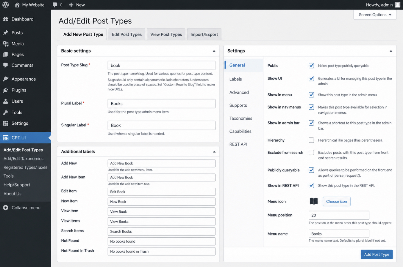 Custom Post Type UI