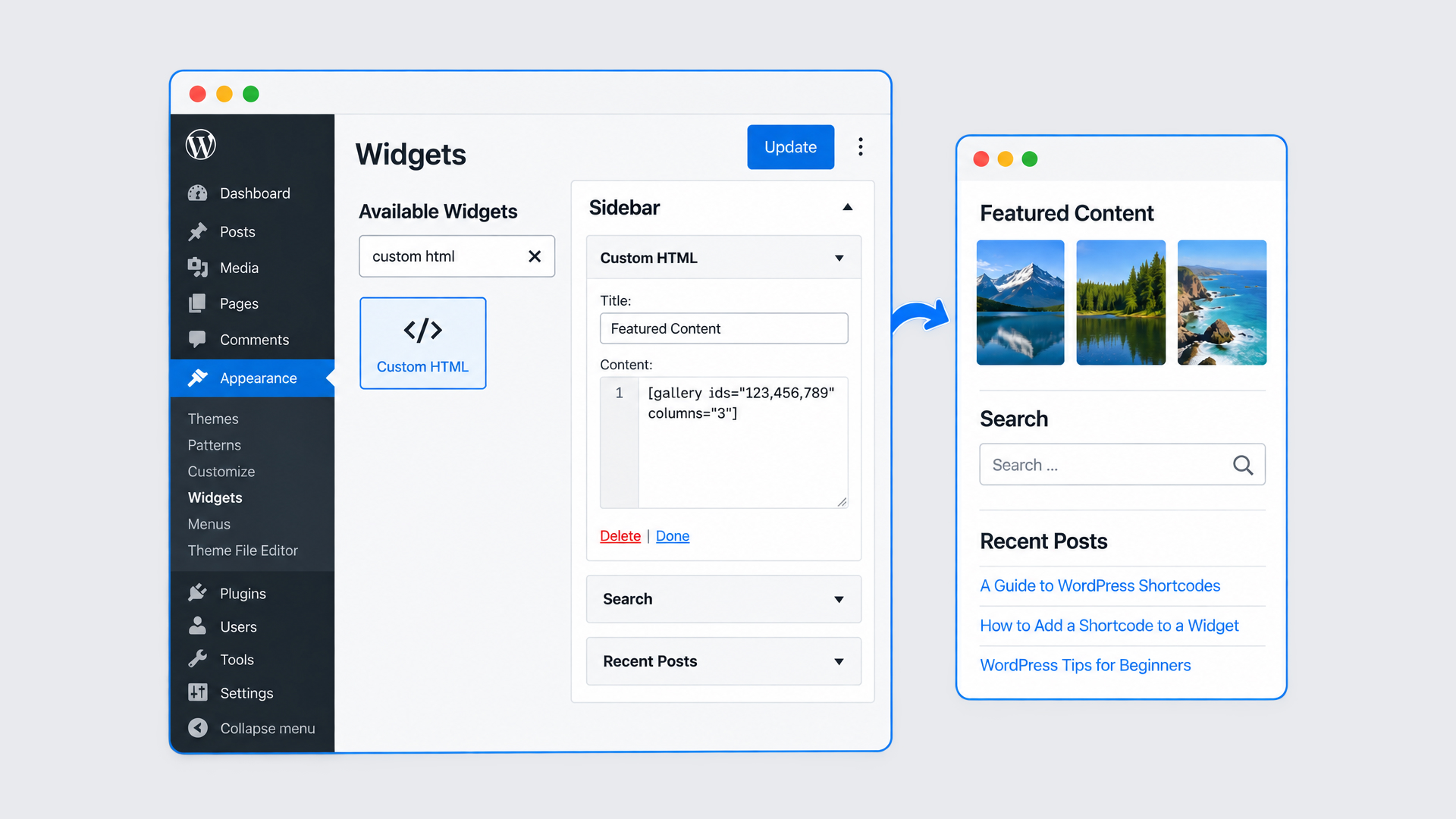 How to Use a Shortcode in a Sidebar Widget