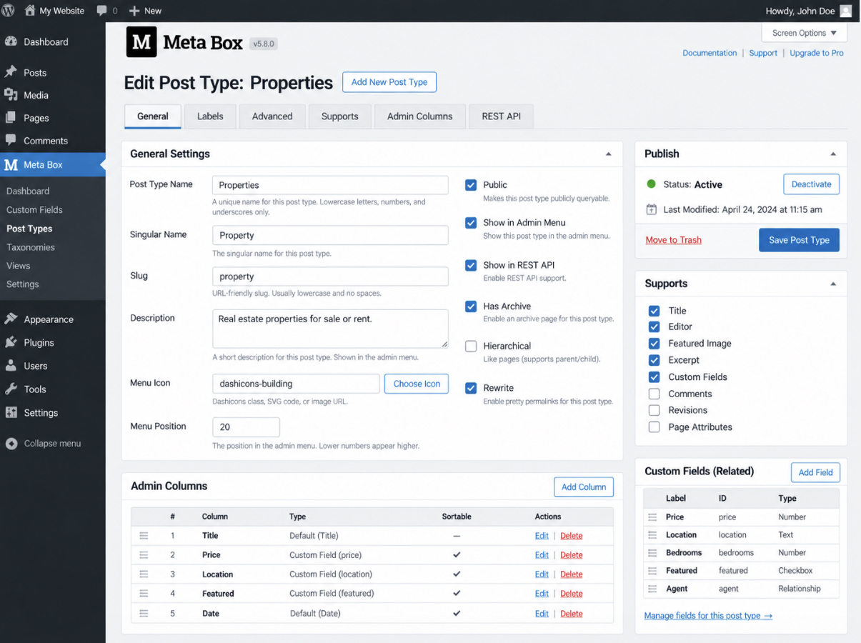 Meta Box WordPress custom post type plugin