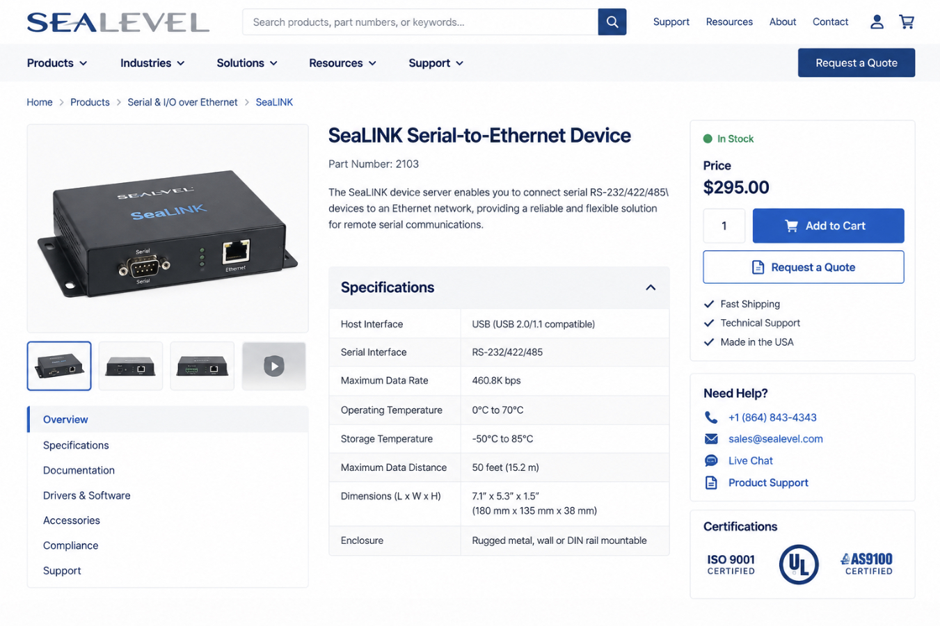 SeaLINK Serial-to-Ethernet