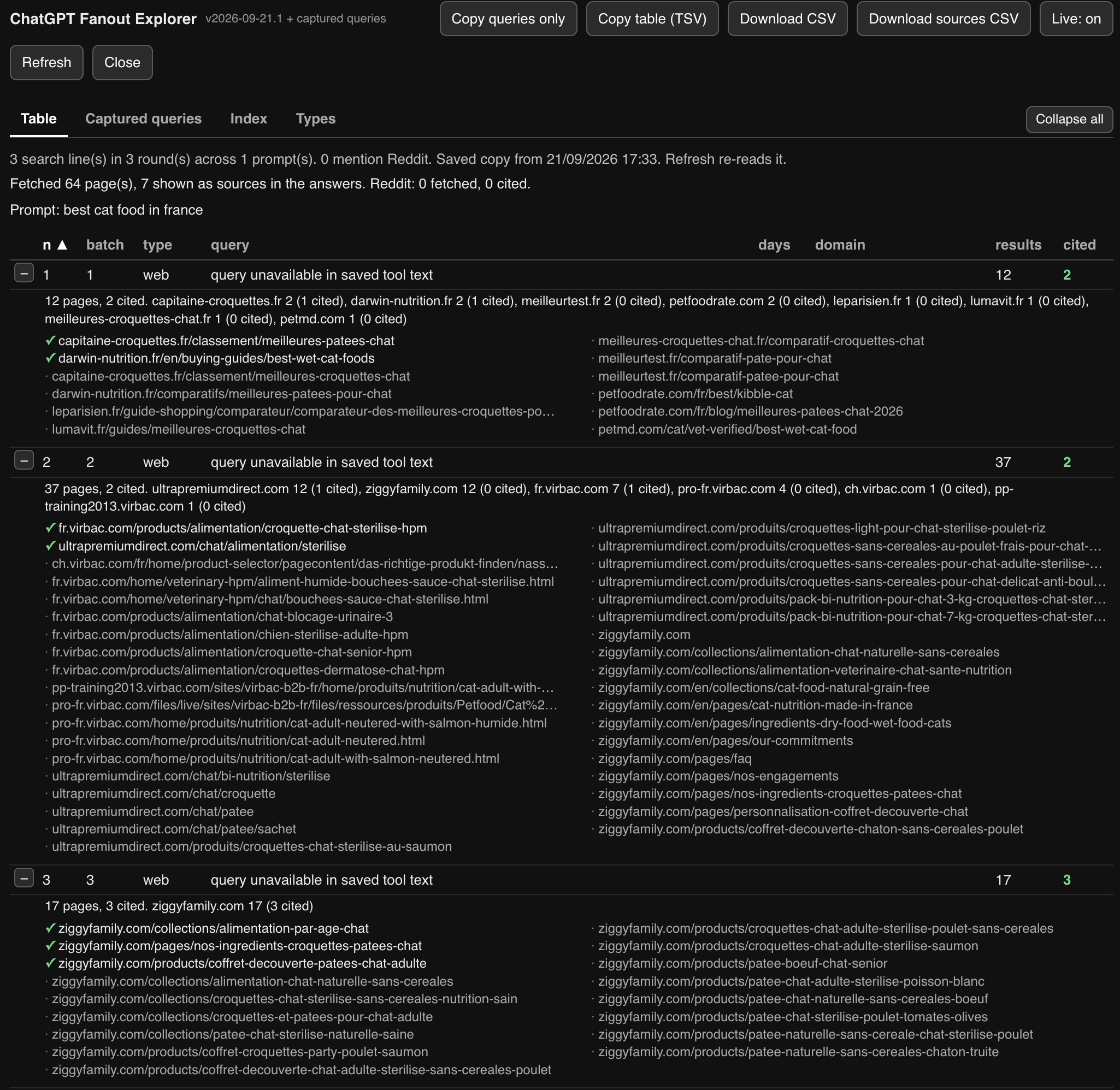 ChatGPT Fanout Explorer capture