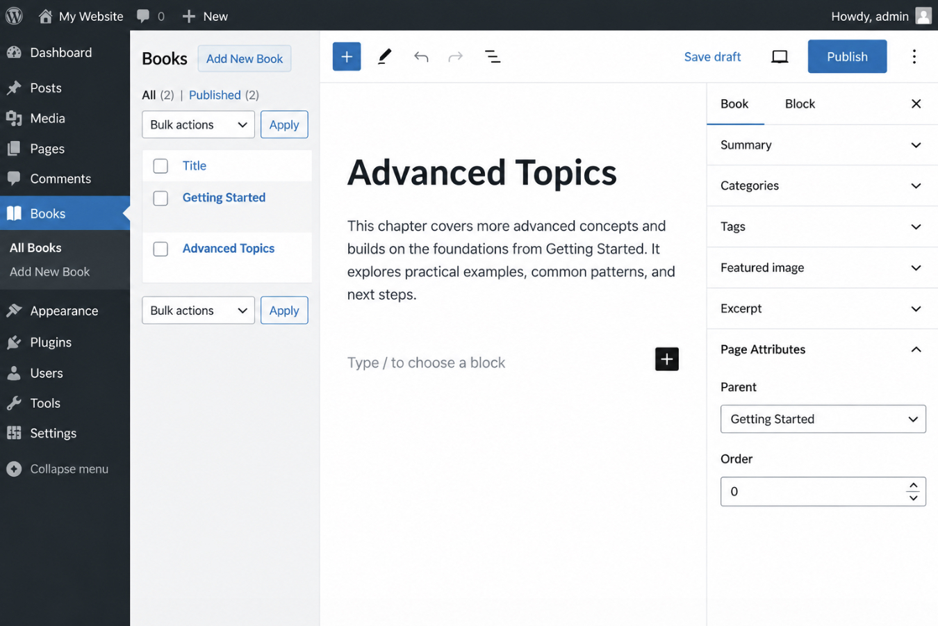 hierarchical Argument for a Custom Post Type