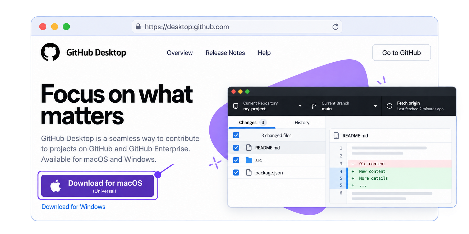 GitHub Desktop download page