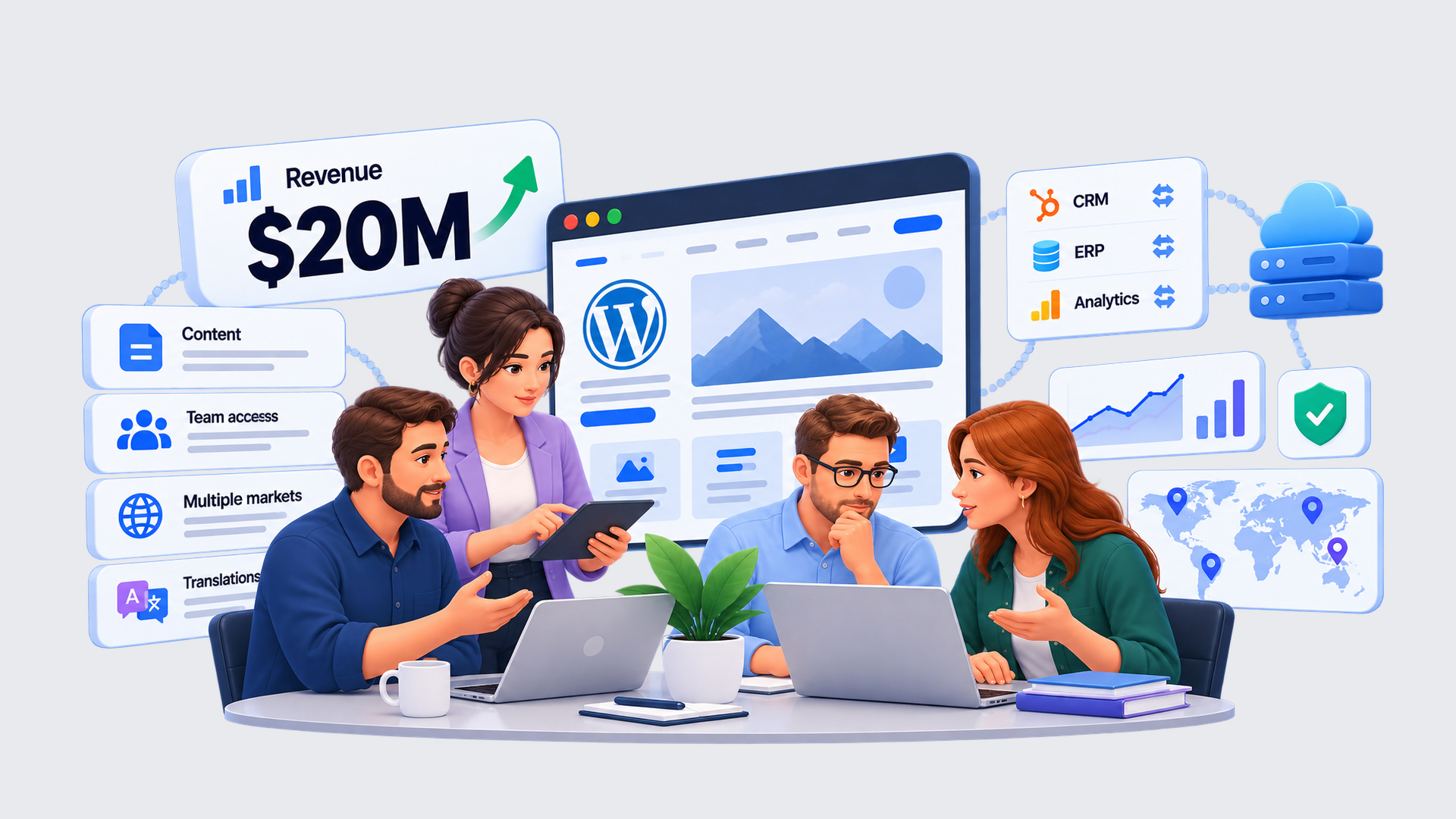 WordPress Setup by Business Size $20m