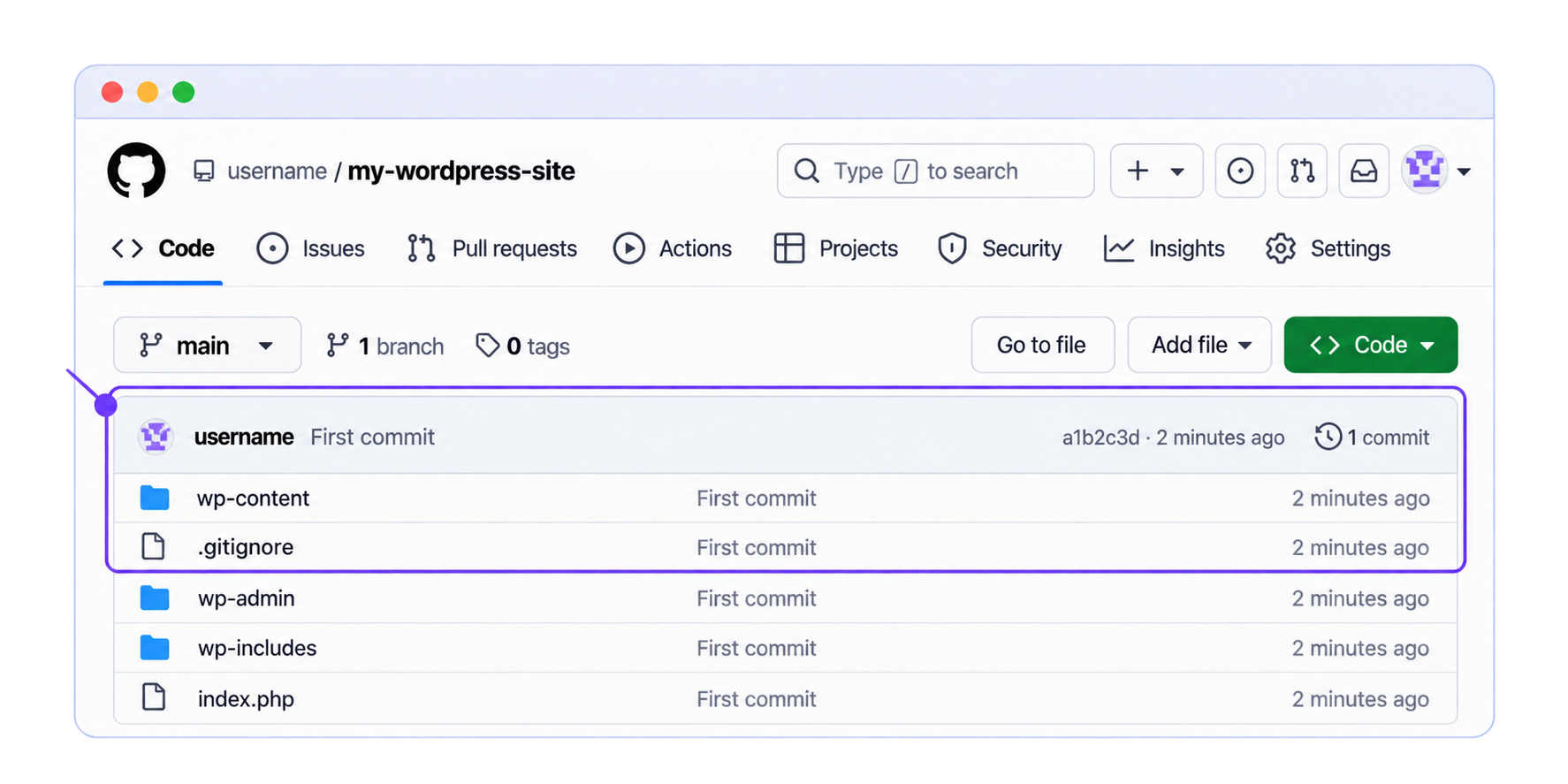 repository page on github