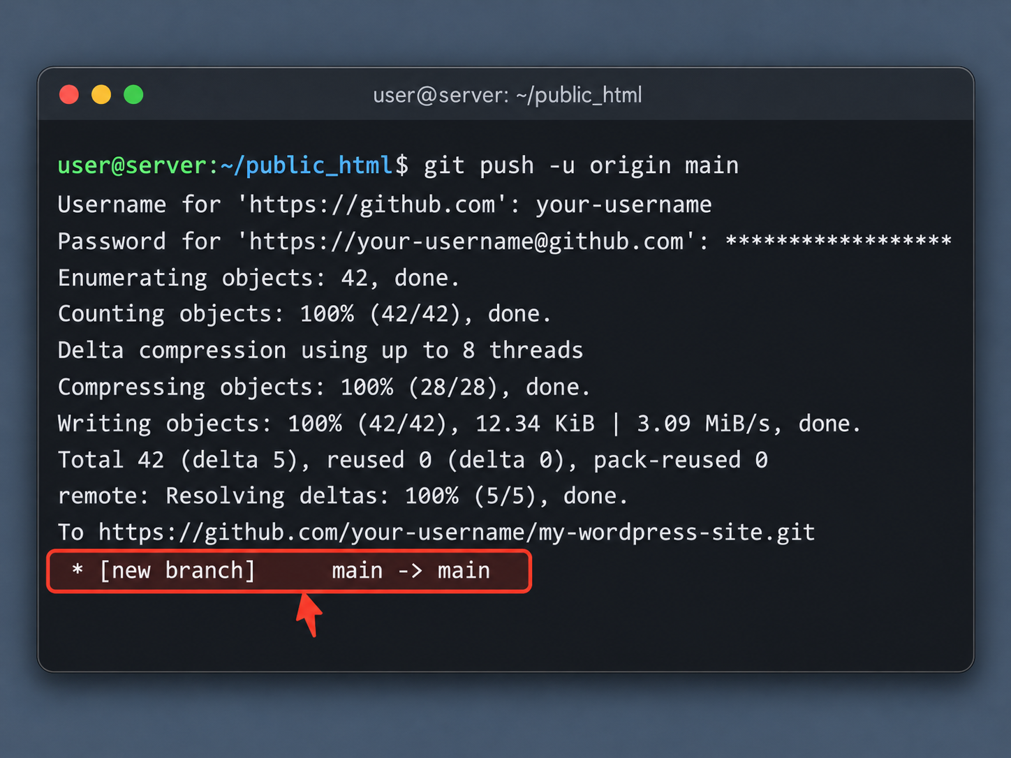 terminal during the push